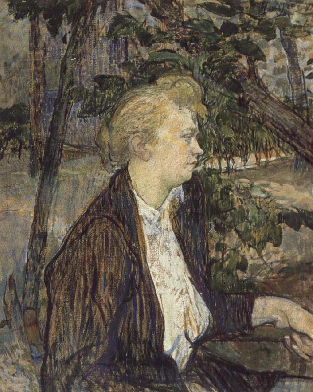 Henri de toulouse-lautrec Woman Seated in a Garden Norge oil painting art